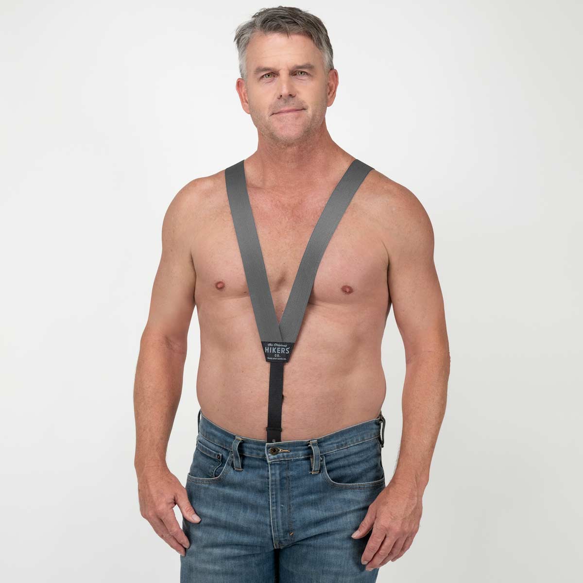 HIKERS® Button Fly Suspenders in Gray/Black – HIKERS® Co.