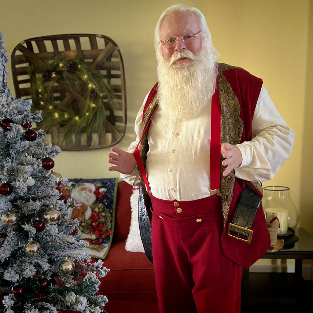 "The belt’s just for looks, this is how ol’ Santa really keeps his trousers up." –Santa